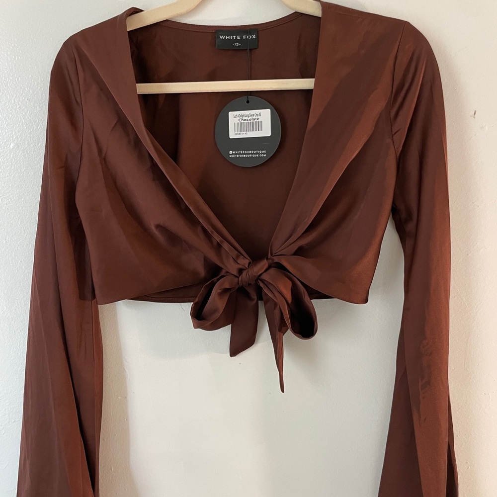White Fox Boutique Such A Delight Long sleeve Crop Top